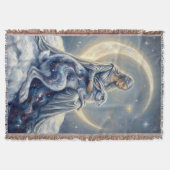 Celestial Galaxy Hare Moon Goddess Fantasy Art Decke (Vorderseite)