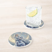 Celestial Galaxy Hare Moon Goddess Fantasy Art Getränkeuntersetzer (Seite)