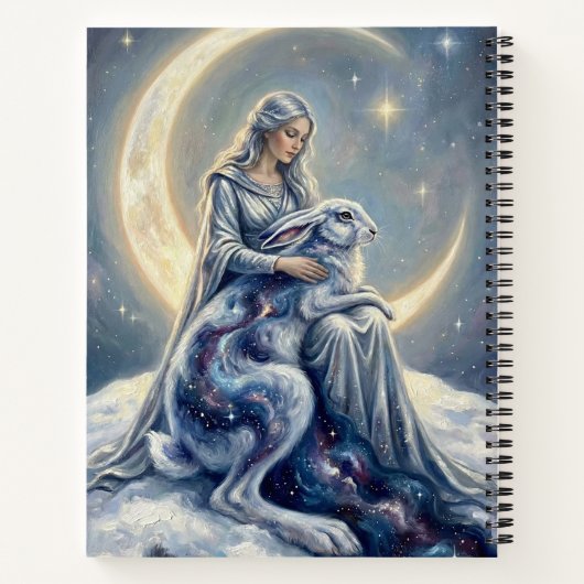 Celestial Galaxy Hare Moon Goddess Fantasy Art Notizblock (Rückseite)