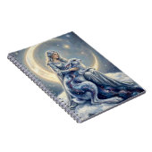 Celestial Galaxy Hare Moon Goddess Fantasy Art Notizblock (Rechte Seite)