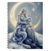 Celestial Galaxy Hare Moon Goddess Fantasy Art Notizblock (Vorderseite)