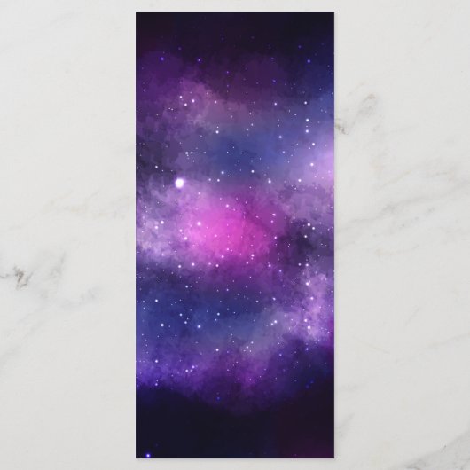 Celestial Galaxy Hearts Stars Hochzeitsmenü Menükarte (Rückseite)