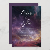Celestial Galaxy Hochzeitseinladung Einladung (Vorne/Hinten)