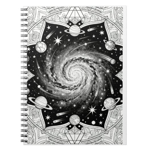 Celestial Galaxy Mandala Kunst | Kosmische Wanddek Notizblock (Vorderseite)