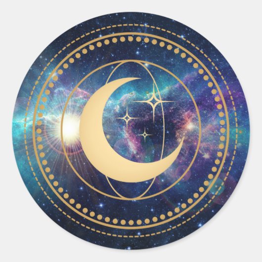 Celestial Galaxy Moon Sticker Siegel (Vorderseite)