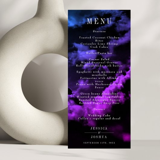 Celestial Galaxy Nebula Hochzeitessen Menükarte