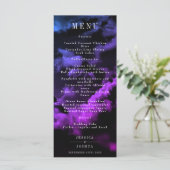 Celestial Galaxy Nebula Hochzeitessen Menükarte (Stehend Vorderseite)