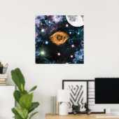 Celestial Galaxy Nebula Planet Hubble Foto Poster (Heimbüro)