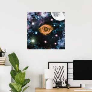 Celestial Galaxy Nebula Planet Hubble Foto Poster