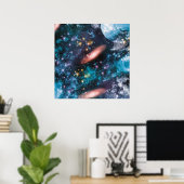 Celestial Galaxy Nebula Planet Hubble Foto Poster (Heimbüro)