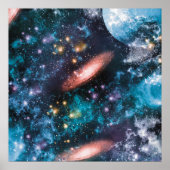 Celestial Galaxy Nebula Planet Hubble Foto Poster (Vorne)