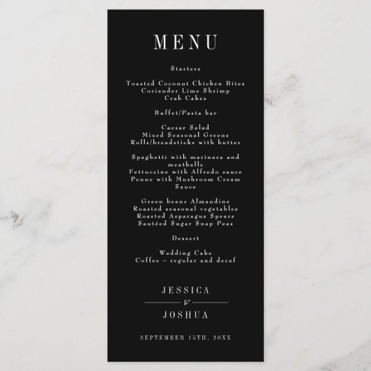 Celestial Galaxy Night Sky Black Wedding Dinner Menükarte (Vorderseite)