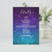 Celestial Galaxy Night Sky Stars Details Hochzeite Begleitkarte (Stehend Vorderseite)