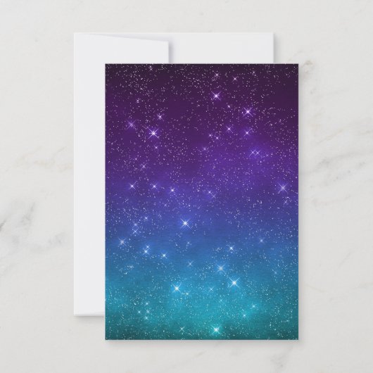 Celestial Galaxy Night Sky Stars Hochzeit RSVP Karte (Rückseite)