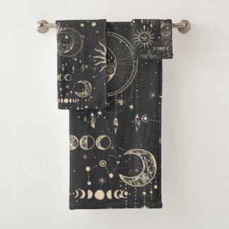 Celestial Galaxy Occult Pattern Badhandtuch Set