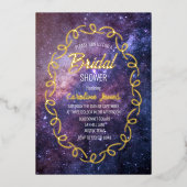 Celestial Galaxy Sky Frame Gold Foil Brautparty Folieneinladung (Vorderseite)