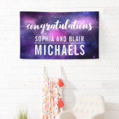 Celestial Galaxy Space Hochzeit Herzlichen Glückwu Banner (Insitu)