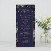 Celestial Galaxy Sun Crescent Moon Navy Boho Menü Menükarte (Stehend Vorderseite)