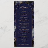 Celestial Galaxy Sun Crescent Moon Navy Boho Menü Menükarte (Vorderseite)