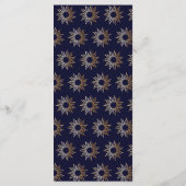 Celestial Galaxy Sun Golden Navy Blue Menükarte (Rückseite)