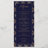 Celestial Galaxy Sun Golden Navy Blue Menükarte (Vorderseite)