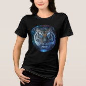 Celestial Galaxy Tiger Art Print Tri-Blend Shirt (Vorderseite)