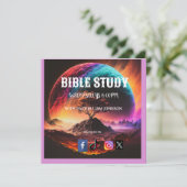 Celestial Galaxy Tree Bible Study Invitation (Stehend Vorderseite)