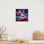 Celestial Galaxy: Vibrant Nebulae & Distant Worlds Poster (Küche)