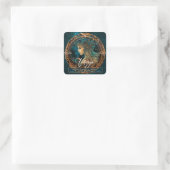 Celestial Galaxy Virgo Fantasy Ethereal Zodiac Quadratischer Aufkleber (Tasche)