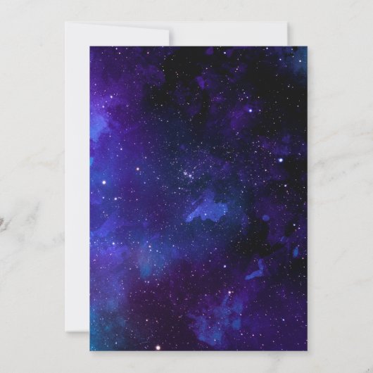 Celestial Galaxy Wedding | Space Night Sky & Stars Einladung (Rückseite)