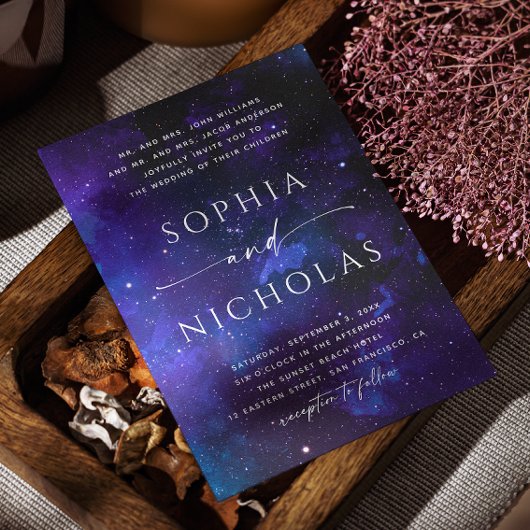 Celestial Galaxy Wedding | Space Night Sky & Stars Einladung