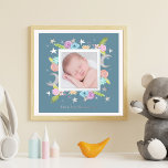 Celestial Garden Moon Star Aquamarines Neugeborene Foliendrucke<br><div class="desc">Dieses wunderschöne Blumendesign entstand aus handgemalten,  bezaubernden Monden und Sternen,  die mit skurrilen Blume in sanften Rosa,  Blues,  Gelb,  Grüntönen und Lila,  lila auf einem sanften aquamarinen Hintergrund,  geschmückt sind. Mehr Dinge finden Sie in meinem Himmelsgarten Über der Mond Baby Duwer Collection Original Kunst von Malissa Melrose.</div>