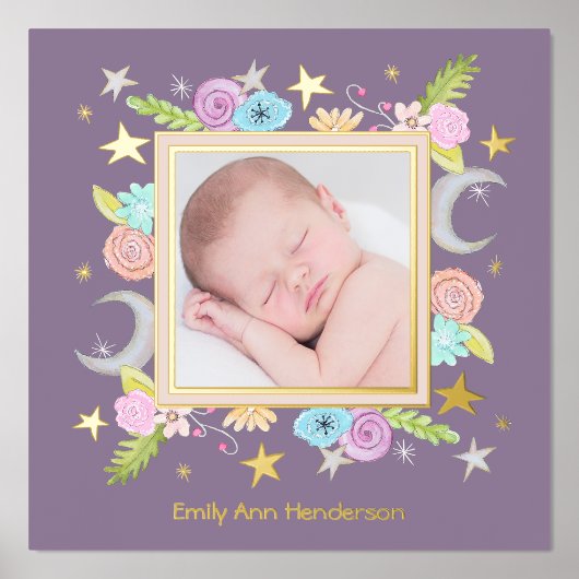 Celestial Garden Moon Star Lavender Neugeborenes F Foliendrucke (Vorderseite)