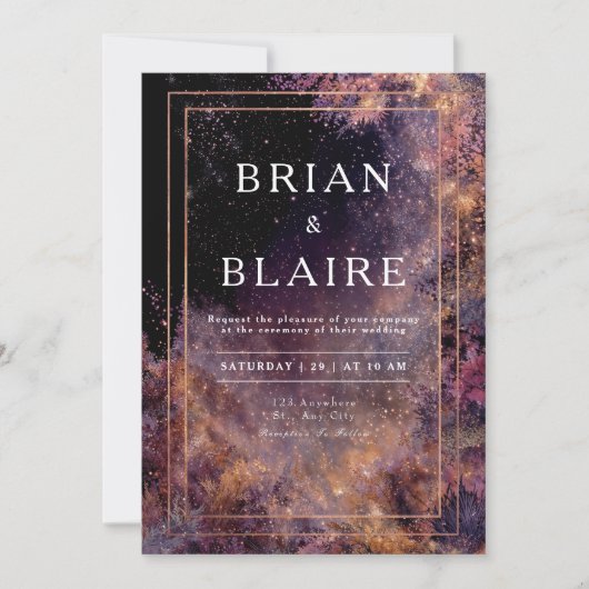 Celestial Garden Wedding Einladung (Vorderseite)