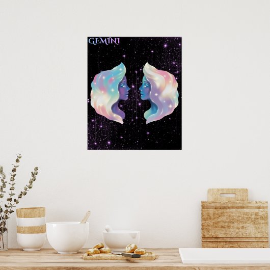 Celestial Gemini – Astrology Art Poster (Küche)