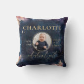 Celestial Geschenk Geburtsstaten Keepake Foto Kind Kissen (Vorderseite)