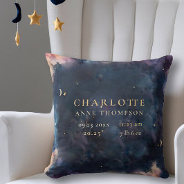 Celestial Geschenk Geburtsstaten Keepake Navy Kind Kissen