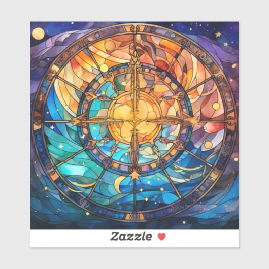 Celestial gestanztes Glas Vinyl Sticker (Blatt)