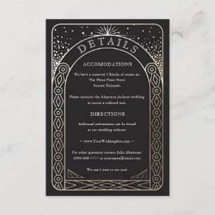 Celestial Gewerkschaft Wedding Details Card (Gold) Begleitkarte