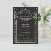 Celestial Gewerkschaft Wedding Details Card (Gold) Begleitkarte (Stehend Vorderseite)