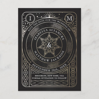 Celestial Gewerkschaft Wedding Save the Date Postc Ankündigungspostkarte