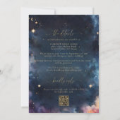 Celestial Gift Midnight Blue All in One Wedding Einladung (Rückseite)