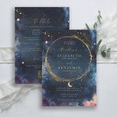 Celestial Gift Midnight Blue All in One Wedding Einladung