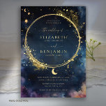 Celestial Gift Midnight Blue Romantic Star Wedding Folieneinladung<br><div class="desc">Feiern Sie Ihre Liebe in den Sternen mit diesem Celestial Gift Midnight Blue Elegant Gold Wedding Foil Einladung. Diese luxuriöse Hochzeitseinladung zum Himmelsthema besticht durch einen tiefen, dunkelblauen Hintergrund mit glänzenden echten Goldfolienakzenten - darunter zarte Sterne, Sternbilder und ein strahlendes Mondmotiv - perfekt für einen Nachthimmel oder ein sternenvolles Nachthochzeitsthema....</div>