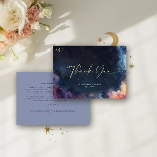 Celestial Gift Midnight Blue Stars Kosmische Galax Dankeskarte