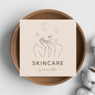 Celestial Girl Illustration Skincare Schönheitscre Quadratische Visitenkarte