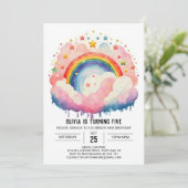 Celestial Girly Clouds Girl Einladung (Stehend Vorderseite)