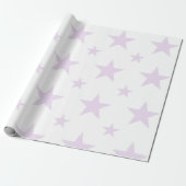 Celestial Girly Pastel Purple Stars Pattern Spring Geschenkpapier (Ungerollt)