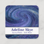 Celestial glittering swirl quadratische visitenkarte (Vorderseite)