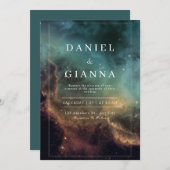 Celestial Glow Wedding Einladung (Vorne/Hinten)